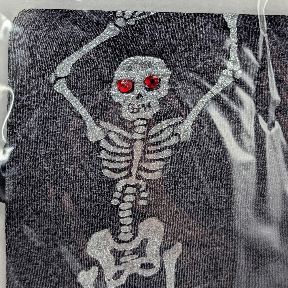 VTG 1997 Halloween Skeleton Sparkling Gems Black Panty Hose Walmart NOS‎ GOTH